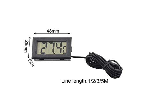 CentIoT - Hygrometer Temperature and Humidity Sensor meter - with Mini LCD Digital Display - for Incubator Aquarium Soil Temperature (Black)