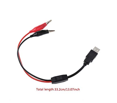 CentIoT - USB Type A Male to Allicator crocodile clips wire - for DC voltage tester Detector DC Voltage meter ammeter capacity power meter