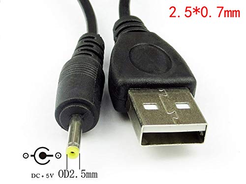 CentIoT - USB A Male -to- DC 2.5 * 0.7 mm Power Plug Socket Connector Adapter Converter - with Cord - for Security Camera and Other Electronic Devices (C201-USBA-D2507M)