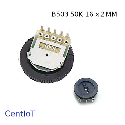 CentIoT - Gear Potentiometer Single Pot Dial Volume Switch 3PIN 16 x 2mm 5PCS