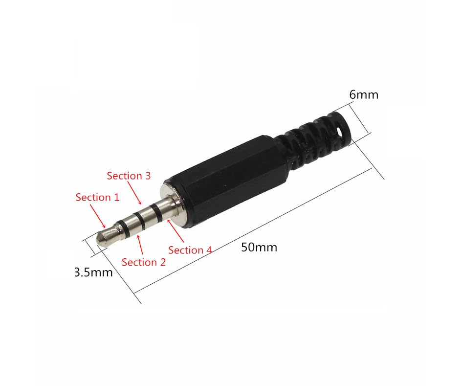 CentIoT - 3.5mm Male Audio Jack Solder Plug Connector - for DIY Headset Earphone Cable Extension - Pack of 10