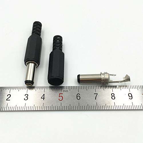 CentIoT - 5PCS DC Power Supply Female Plug Pin - 12V 3A - DC-005 PIN=2.0 - (5.5mm*2.1mm 14mm Long Female Plug)