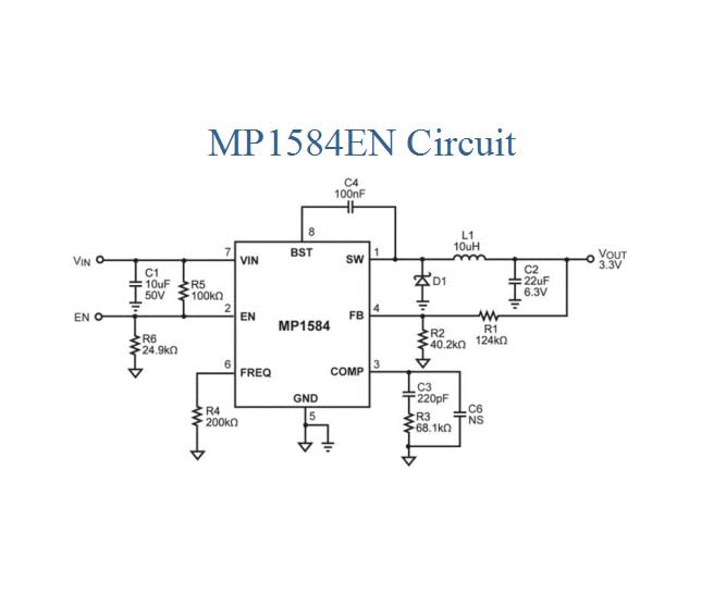 CentIoT - IC MP1584 MP1584EN 3A Ultra-Small Size DC-DC Step Down Power Supply SOIC8E (Exposed PAD)