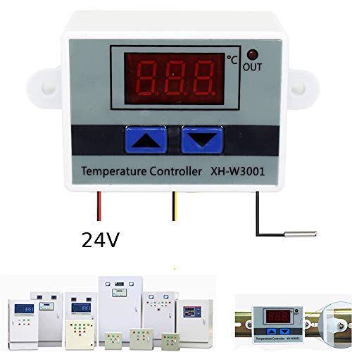 CentIoT - XH-W3001 DC 24V 10A 240W - LED Digital Temperature Controller Thermostat Switch for incubator - with waterproof NTC Sensor