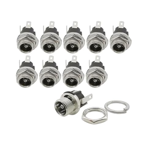 CentIoT - DC Power Jack Socket Full Metal Panel Mount - 3PIN 30V 5A 10PCS