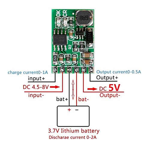 CentIoT - DD05CVSA 3.7V 4.2V Charger & Discharger Board DC DC Converter Boost Module for UPS Mobile Power 18650 Lithium Battery