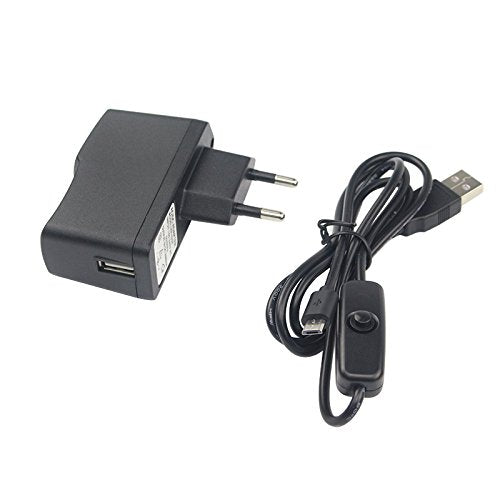 CentIoT - 5V 2A Power Charger Adapter Power Supply + USB ON/OFF Switch Wire Cable For Raspberry Pi 2 model B+ - USB Micro B Male