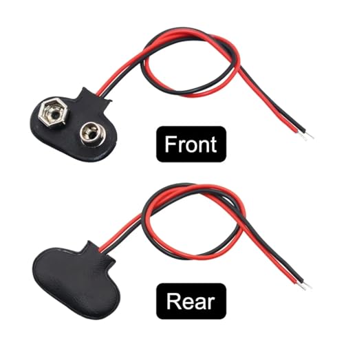 CentIoT - 9V Snap 9V (9 Volt) Battery Clip snap Connector - 15CM 2 Wire Red and Black