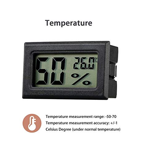 CentIoT - Hygrometer Temperature and Humidity Sensor meter - with Mini LCD Digital Display - for Incubator Aquarium Soil Temperature (Black)