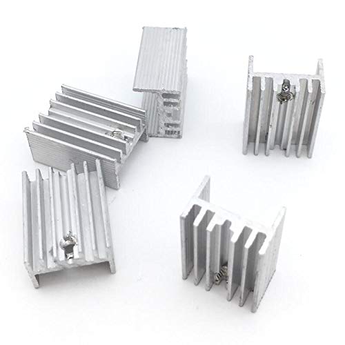 CentIoT - 5PCS TO-220 20 * 15 * 10MM Aluminium Heatsink - suitable for IGBT Transistors MOSFET Triod IC (Silver)