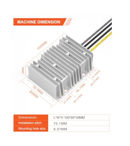 CentIoT - DC-DC 240W IP68 Waterproof Step Down Buck Converter - 30-120VDC 96VDC Input to Stable 12VDC Upto 20A Output