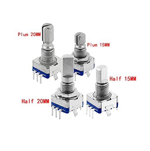 CentIoT - EC11 10K Rotary Encoder - Digital Potentiometer Coding Volume Control with switch - 5 Pin 15mm Half handle (2PCS)