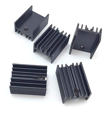 CentIoT - 5PCS TO-220 20*15*10MM Aluminium Heatsink - suitable for IGBT Transistors MOSFET Triod IC (Black Anodised)