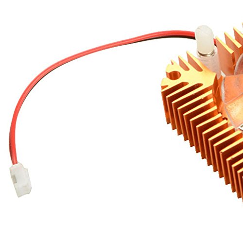 CentIoT - 2 PIN Graphics Cards Cooling Fan Aluminum Heatsink Cooler Fit For Personal Computer CPU GPU and Peltier (55MM 2PIN GOLD)