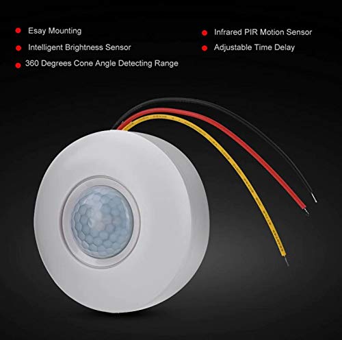 CentIoT - Smart Automatic Switch 220V PIR Infrared Motion Detection Sensor - Light Sensitive on Off Switch - Ceiling Mount