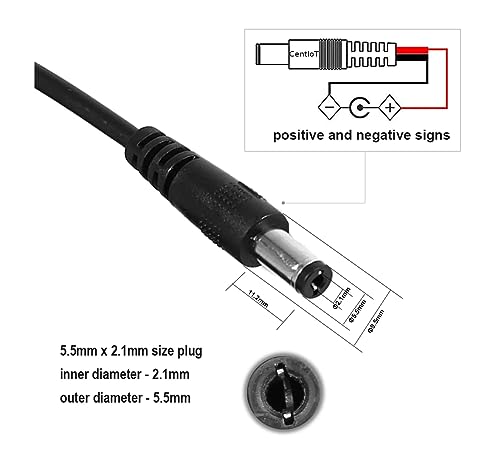 CentIoT - DC Male Jack 1 to 3 way Female Plug - Y Splitter Power Cable