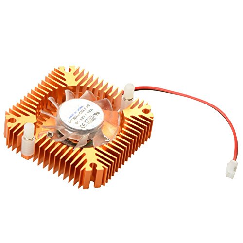 CentIoT - 2 PIN Graphics Cards Cooling Fan Aluminum Heatsink Cooler Fit For Personal Computer CPU GPU and Peltier (55MM 2PIN GOLD)