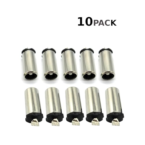 CentIoT - DC Power Socket Male Jack - 5.5 x 2.1 3A Cable Mount Flat pin (Pack of 10)