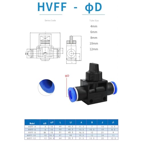 CentIoT - Pneumatic connector Push In Fittings For Air Hose and Tube Connector 6mm