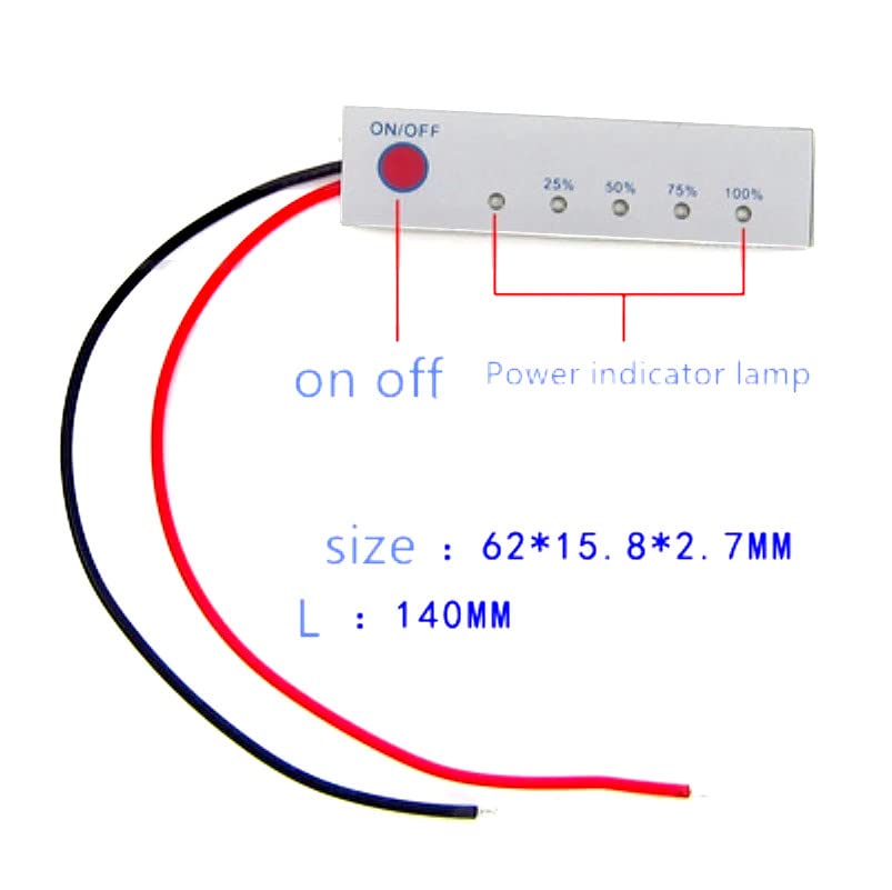 CentIoT - Battery Power Indicator - 18650 Li-ion lipo Lithium Battery Capacity Indicator Power LED Display PCB Board Meter Tester - with switch (2S 8.4V NMC)