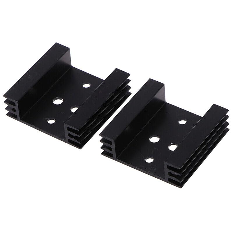 CentIoT - TO-3 45X45X14MM Aluminium Heatsink - suitable for IGBT Transistors MOSFET Triod IC - Anodised Black 5Pcs