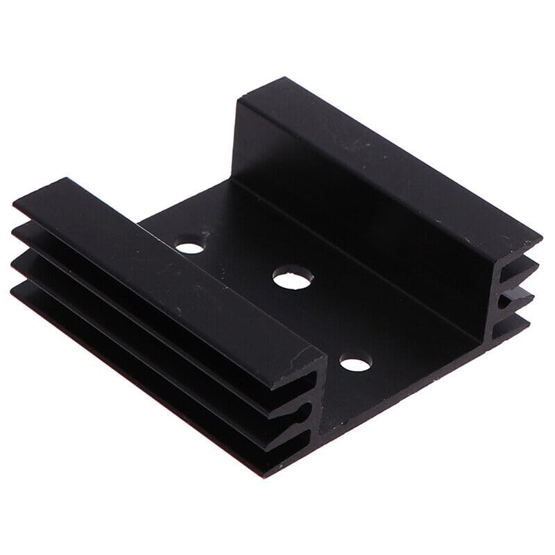 CentIoT - TO-3 45X45X14MM Aluminium Heatsink - suitable for IGBT Transistors MOSFET Triod IC - Anodised Black 5Pcs