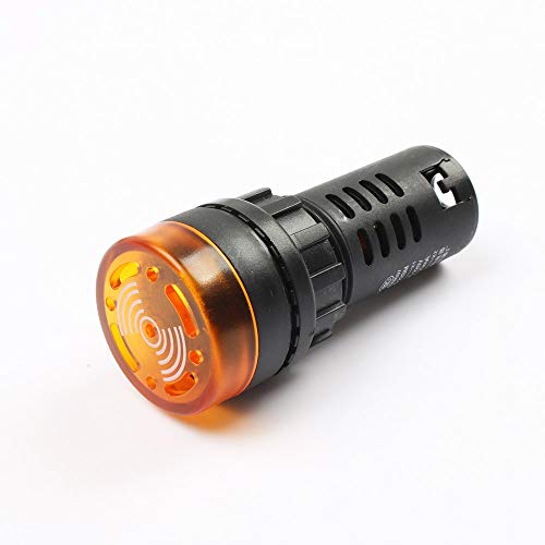 CentIoT - AD16-22SM - LED Active Buzzer Beep Alarm - Flash Signal Indicator Light - AC DC 22mm (24V, Yellow)