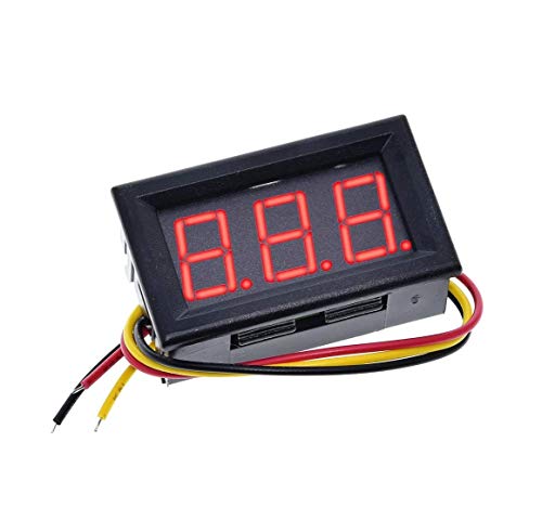 CentIoT - DC 0-30V 0.56 inch 3 wire Panel Voltmeter Tester with Shell (Red)