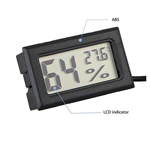 CentIoT - Hygrometer Temperature and Humidity Sensor meter - with Mini LCD Digital Display - for Incubator Aquarium Soil Temperature (Black)