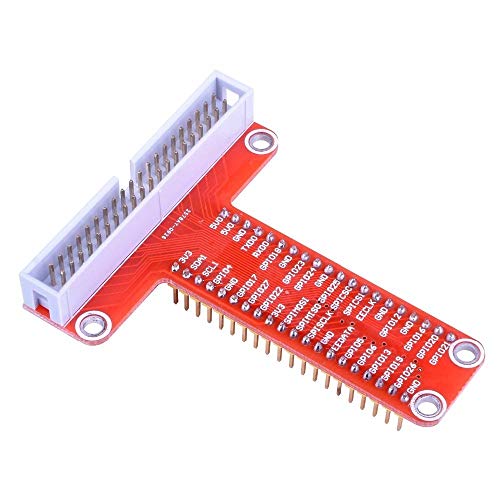 CentIoT - Red RPi GPIO Breakout Expansion Board + 40pin Flat Rainbow Ribbon Cable for Raspberry Pi 4 3 2 Model B & B+