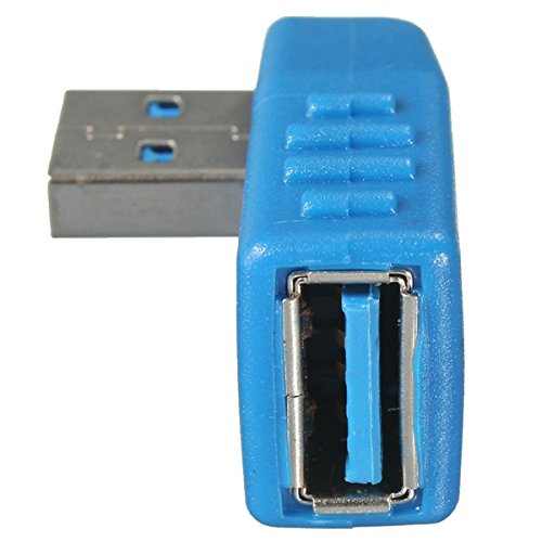 CentIoT - USB to USB Coupler Adapter Converter - USB 3.0 Vertical Right Angled 90 Degree Type A Male To Type A Female Connector (Right Facing)