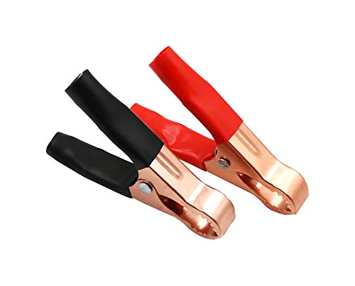 CentIoT - 50A 80mm Heavy Duty Large Alligator Clip Plastic and Copper Metal - for Car Caravan Van Battery Test Lead jumper Clips (2PCS)