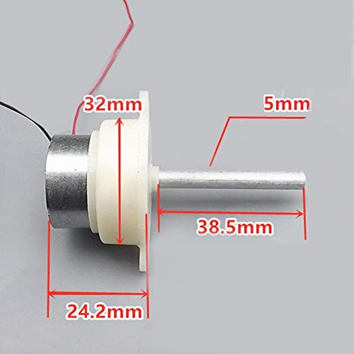 CentIoT - 10RPM Slow Speed Micro Turbo Gear Motor - Micro 300 Gearbox Speed Reduction Motor - Long Thread Shaft - 38mm DC 6V-12V 10 rpm