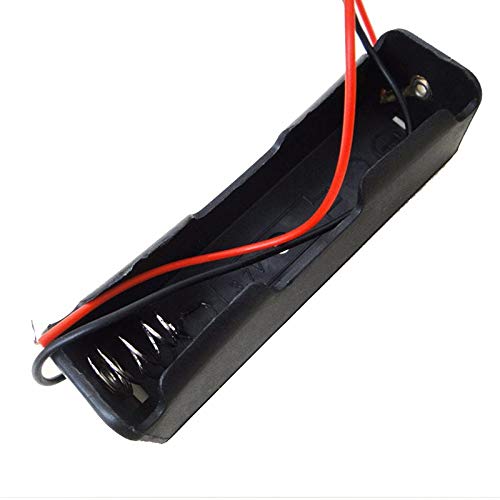 CentIoT - 1 x 18650 single cell lithium battery holder - for 3.7V li-ion plastic case with lead wire hard pin spring retention - 1PCS Black