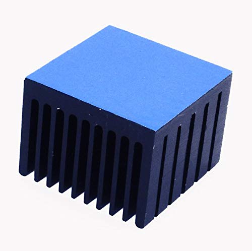 CentIoT - 40 x 40 x 30mm Black Anodised Aluminum Heatsink Cooler radiator Heat sink - with thermal Sticker - peltier, led light CPU and GPU