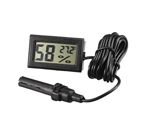 CentIoT - Hygrometer Temperature and Humidity Sensor meter - with Mini LCD Digital Display - for Incubator Aquarium Soil Temperature (Black)