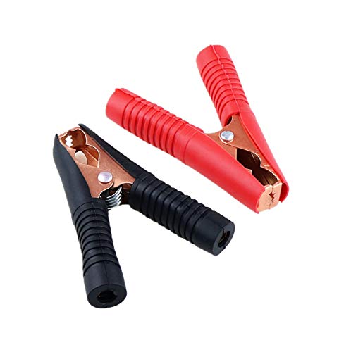 CentIoT - 100A 90mm Heavy Duty Fully Insulated Large Alligator Clip Plastic and Copper Metal - for Car Caravan Van Battery Test Lead jumper Clips (2PCS)