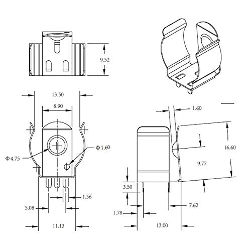 CentIoT - Spring Steel Battery Clips Clamp - PCB Case Mount - holder for 18650 CR123A