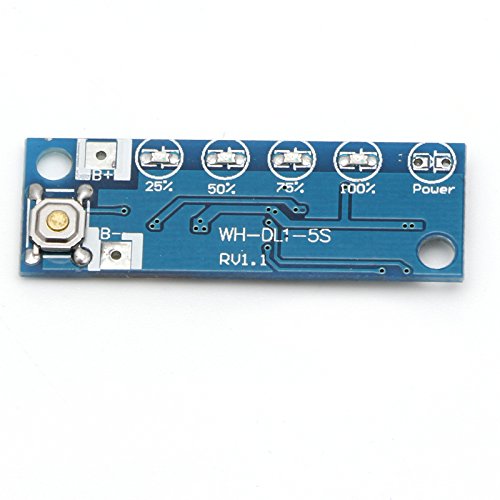 CentIoT - 1S 3.6V - 4.2V Lithium Ion Charging Battery Voltage Capacity Percent Level LED Indicator Charger Display 18650 14500 (for 1 Cell)