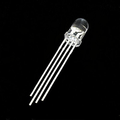 CentIoT - 10PCS RGB LED 4PIN Light Emitting Diodes Round through hole Lights Lamp - Transparent Clear LED