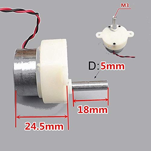 CentIoT - 5RPM 18mm 6V Slow Speed Micro Turbo Gear Motor - Micro 300 Gearbox Speed Reduction Motor – M3 Thread Shaft 18mm – DC 3V-9V 5 rpm