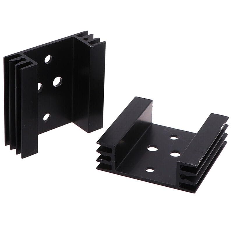 CentIoT - TO-3 45X45X14MM Aluminium Heatsink - suitable for IGBT Transistors MOSFET Triod IC - Anodised Black 5Pcs