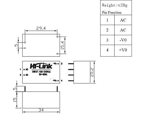 Hi-Link - AC-DC 220V to 5V/3.3V/12V Mini Power Supply Module - Intelligent Household Switch Power Supply Module