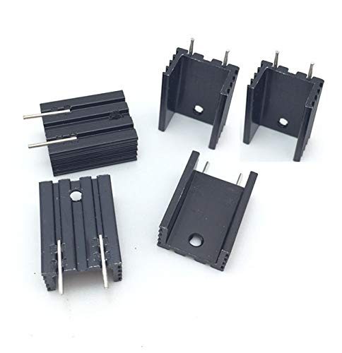 CentIoT - 5PCS TO-220 20*15*10MM Aluminium Heatsink - suitable for IGBT Transistors MOSFET Triod IC (Black Anodised with Pin)