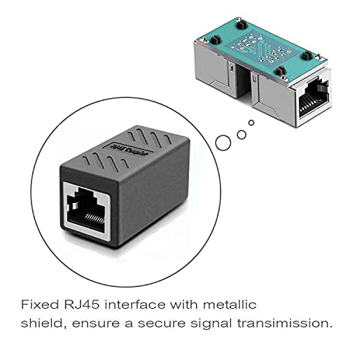 CentIoT - RJ45 Connector Coupler Cat7/Cat6/Cat5e Ethernet Network LAN Pass Through Adapter (42MM)