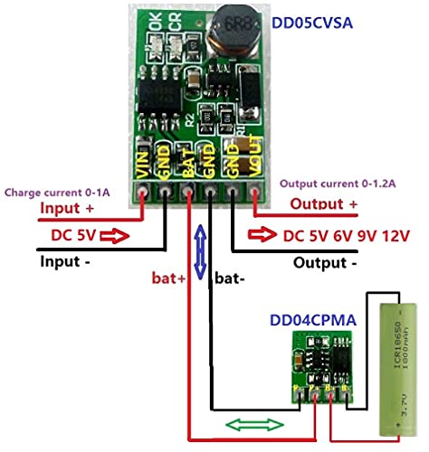 CentIoT - DD05CVSA 3.7V 4.2V Charger & Discharger Board DC DC Converter Boost Module for UPS Mobile Power 18650 Lithium Battery