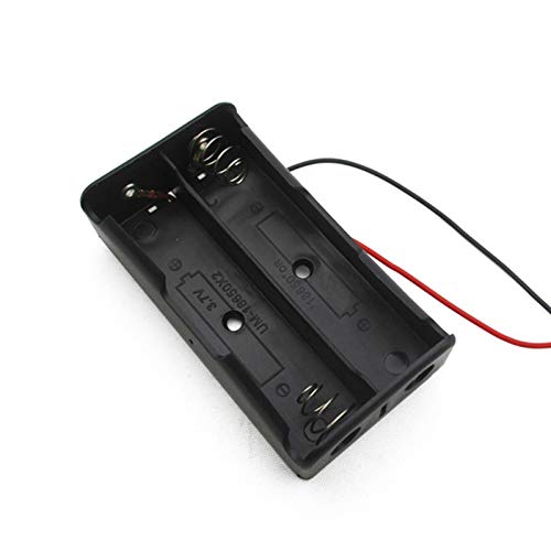 CentIoT - 2S x 18650 two series lithium battery holder - for 8.4V liion plastic case with lead wire hard pin spring retention - 1PCS Black