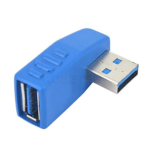 CentIoT - USB to USB Coupler Adapter Converter - USB 3.0 Vertical Right Angled 90 Degree Type A Male to Type A Female Connector (Left Facing)