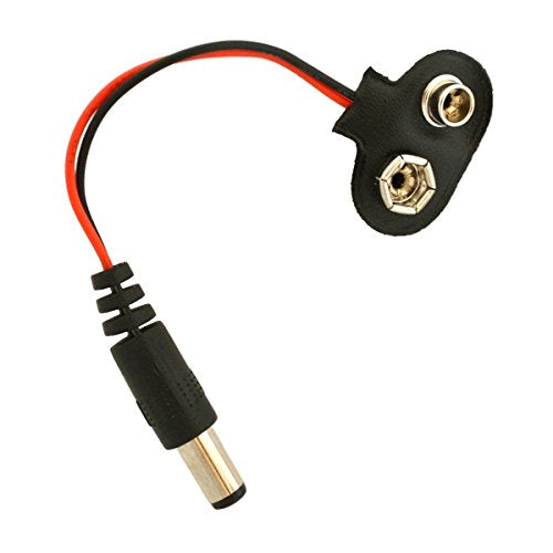 CentIoT - 9V battery snap power cable to DC 9V clip male line battery adapter suitable for arduin and other MCU's - 2 PCS