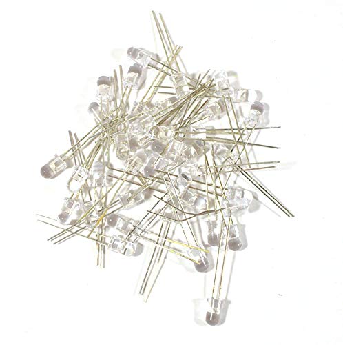 CentIoT - 5mm Transparent Round Ultra Bright White LED (Light Emitting Diode) - 100PCS (White Color)